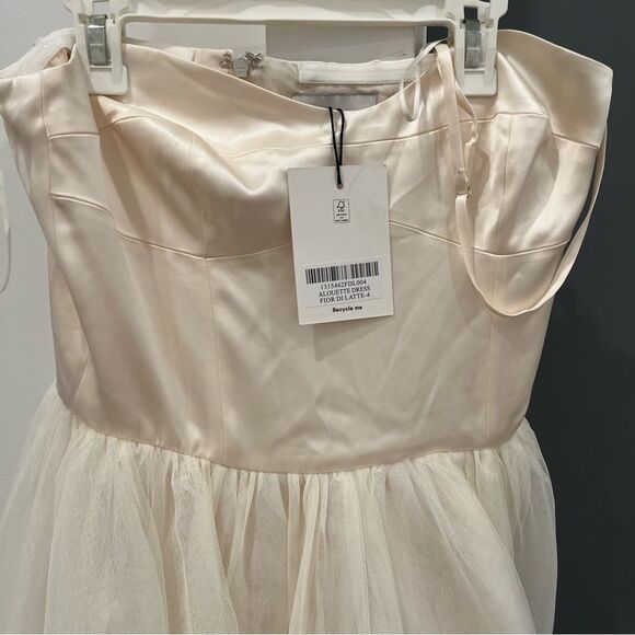 NWT Reformation Maxi Dress White Alouette Tulle Satin Strapless Bridal Wedding 4 - Picture 3 of 9